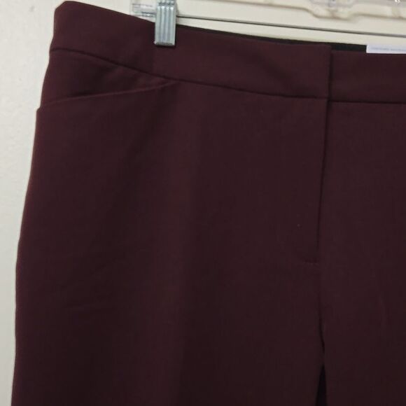 Liz Claiborne Emma Pants Womens Size 12 Career Wine Tasting Red Ankle Mid NWT - Picture 3 of 8